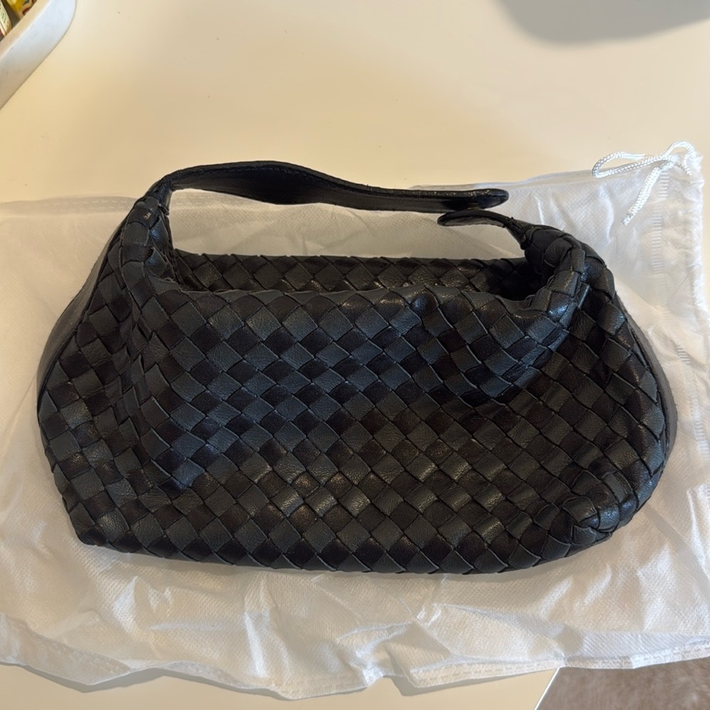 Bottega Veneta Black Woven Mini Hobo Bag